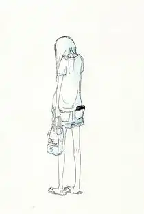 伤感女孩唯美的筒笔画图片
