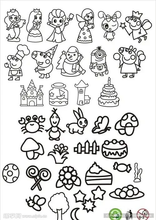 卡通人物简笔画图标线描图设计图其他图标标志图标
