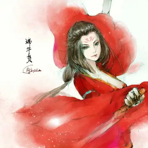 古风红衣美人,古剑奇谭,红玉
