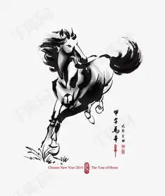 中国风水墨画马素材图片免费下载高清装饰图案psd千库网图片编号3784214

