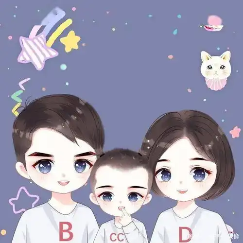 朋友圈头像,幸福一家三口头像,简单却很温暖
