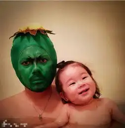 逗比泡澡照父女洗澡蠢萌犯二乐翻了

