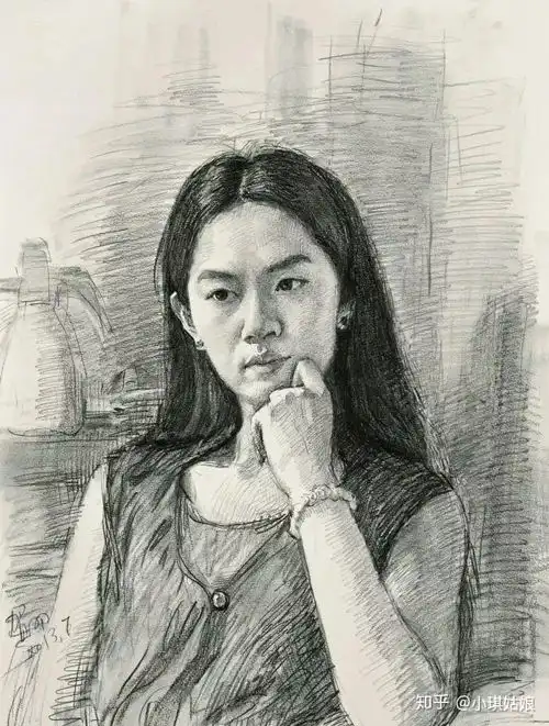 素描画初学者素描人头像初学步骤图
