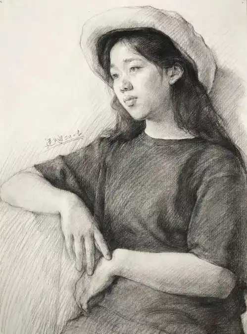 听说你要准备校考,这里最全面的各角度女青年素描头像解析
