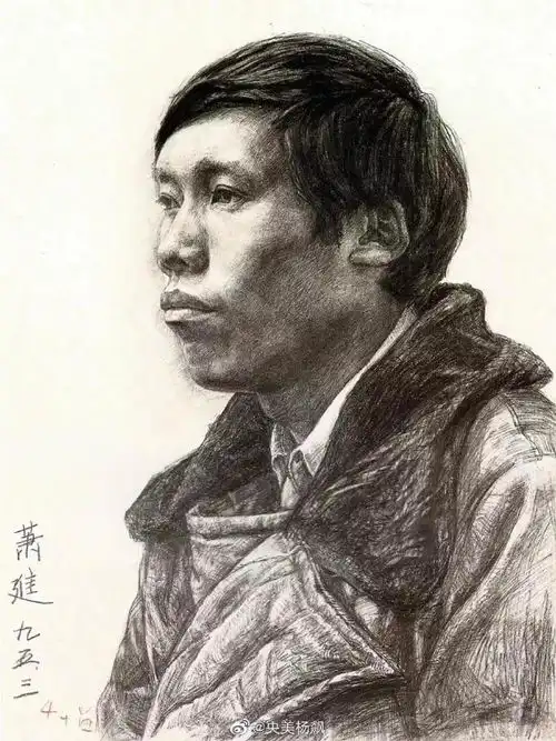 央美附中作品集素描头像
