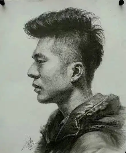 男青年正侧面素描头像难画吗详细步骤讲解
