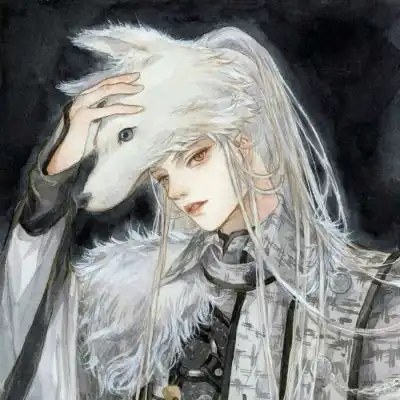 唐崎夜雨手绘插画古风男头
