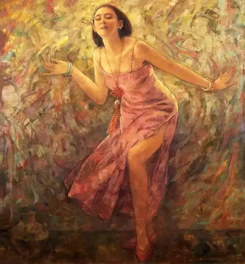 他的油画作品流露出超越现实的浪漫与梦幻的唯美风格,令人愉悦

