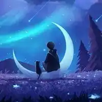 qq头像梦幻星空卡通梦幻蓝色星空qq头像
