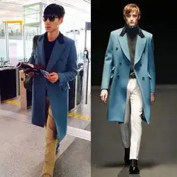 李敏镐金宇彬张亮郭敬明,蓝色大衣造型大pk,尴尬
