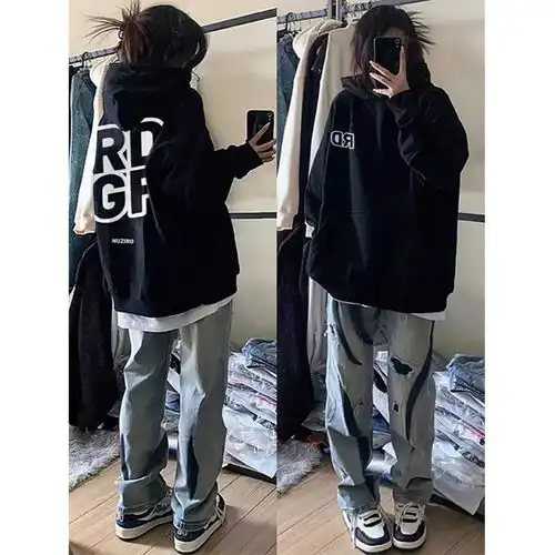 罗蒙romon男士时尚潮流连帽套头卫衣2024春季宽松百搭纯色上衣男浅驼175120140斤
