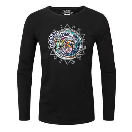 摇滚唐朝秋冬打底新款长袖t恤原创力作星座水瓶座莱卡男长t图片大全邮乐官方网站
