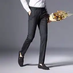 青年夏季新款休闲裤韩版修身弹力免烫抗皱男士商务休闲西裤高档裤子
