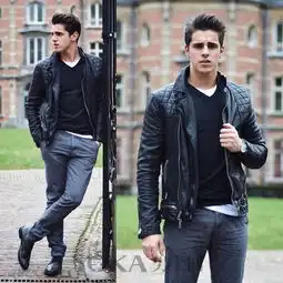 皮夹克男人味十足春天没一件怎么出门撩妹
