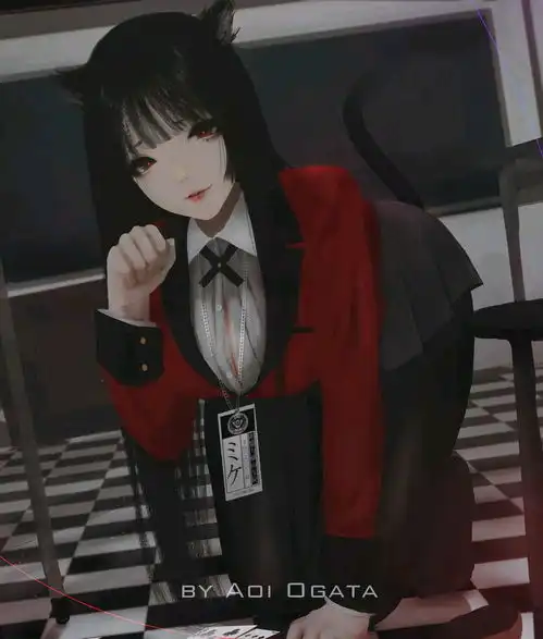 插画欣赏aoiogata,黑暗系少女,阴郁神秘让人沉迷
