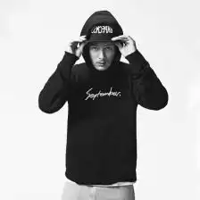 余文乐卫衣mdns连帽加绒宽松港风bf帽衫简约复古madness卫衣男
