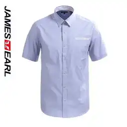 jamesearl占姆士男士夏季新品时尚休闲韩版纯棉短袖衬衫衬衣da1830677

