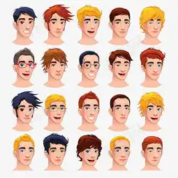 卡通男士头发素材图片免费下载高清卡通手绘psd千库网图片编号7009387
