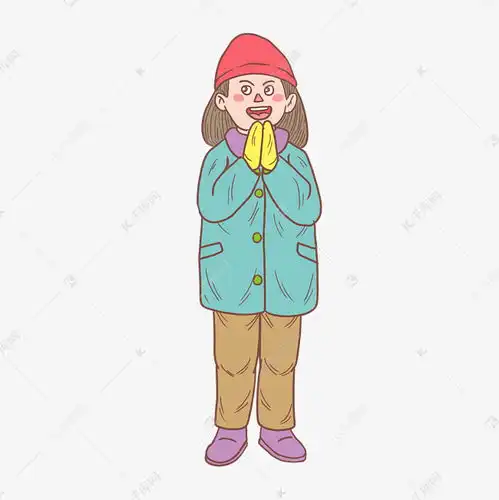 冬季冬日拜佛少女卡通手绘素材图片免费下载千库网
