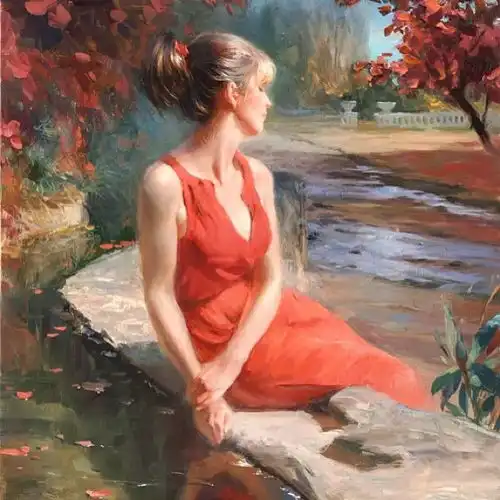 这油画美人,真美
