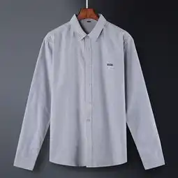 汤河之家2019秋冬男装长袖牛津纺衬衫男士修身纯棉刺绣男式衬衣男新款c
