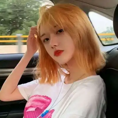 高清很神仙的头像女橙色系图片
