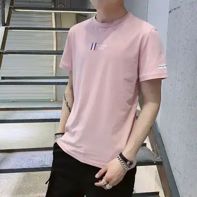 短袖男t恤潮牌白色纯棉上衣服装半袖夏季纯色潮流修身打底衫跑量
