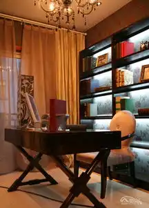 新古典书桌110㎡古典中带点霸气的书房效果图
