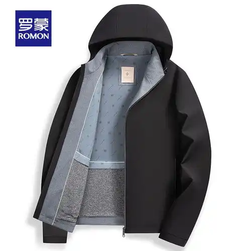 罗蒙romon男士冲锋夹克衣服2024春季登山户外运动外套7j16211b嫩绿灰色xl165185斤
