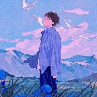 一组超火的绝美蓝色系动漫头像
