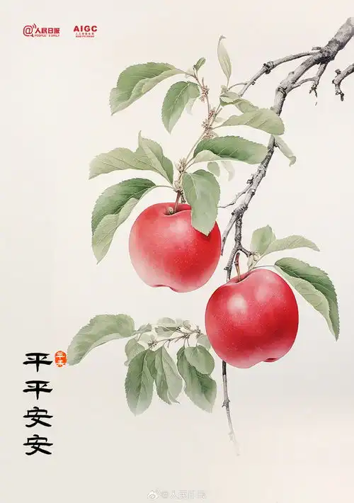 ai画出了中国风的硕果累累

