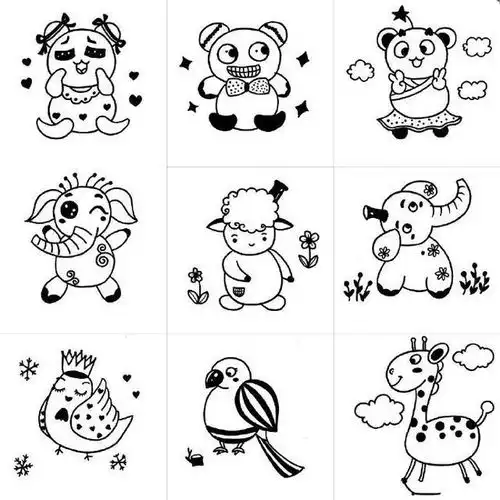 简约创意的黑白简笔画
