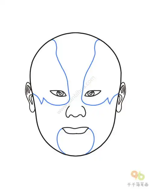 吕蒙脸谱简笔画
