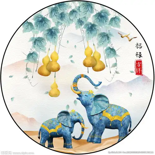 圆形装饰画设计图无框画
