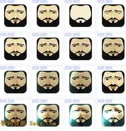 男人头像胡子图标素材
