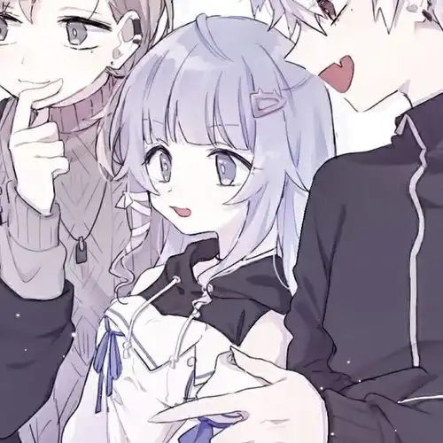 动漫二男一女快点换上成为队里的团宠叭
