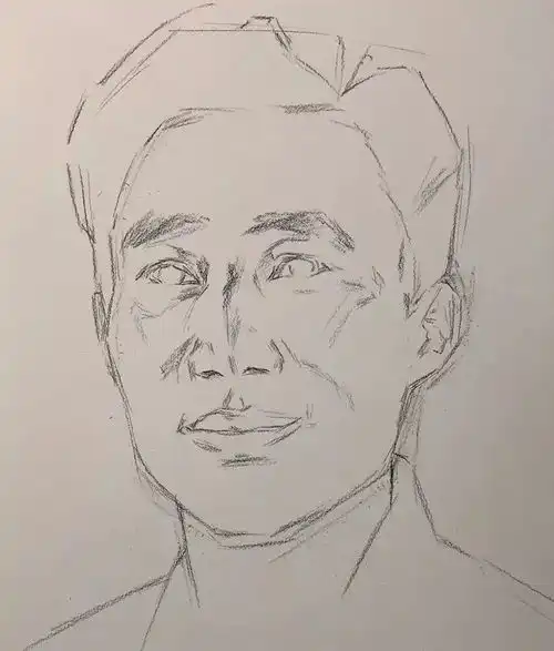第三一集朱传奇教你画亲和面善的侧光源男中年素描头像
