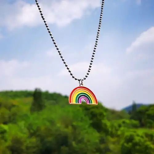 潮项链女ins嘻哈网红吊坠韩版天使毛衣链男原宿冷淡风装饰品配饰
