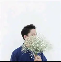 求男生手捧满天星漏半张脸的高清图,
