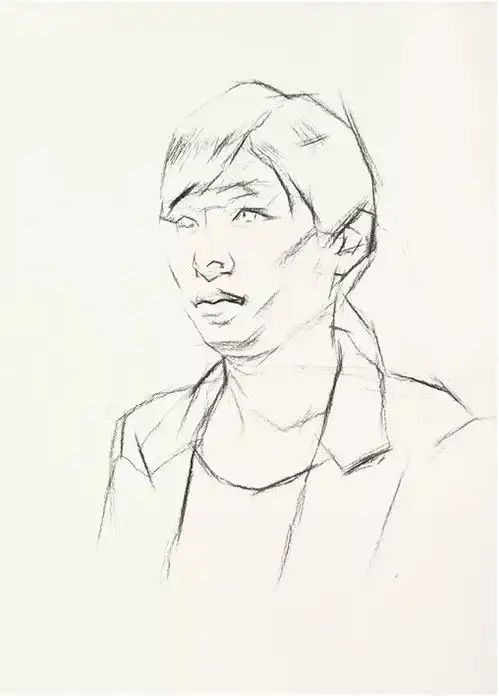 状元导师林新杰带你解析高分素描男中年女中年女青年素描绘画步骤
