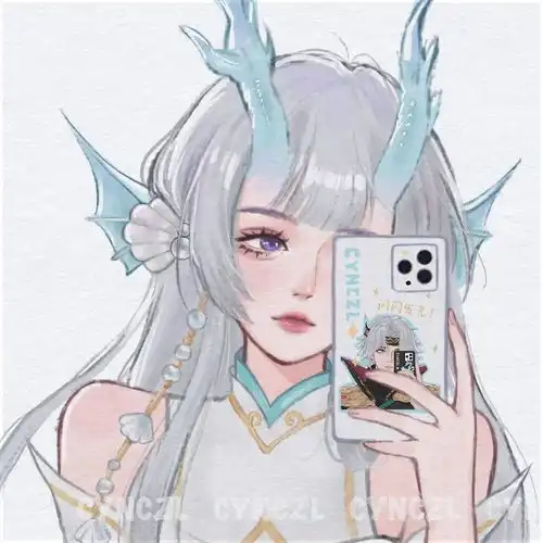 原创手绘情侣头像女生头像王者荣耀头像
