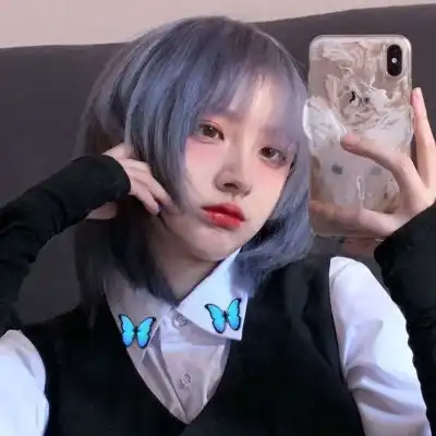 qq推荐紫色头发系女头像
