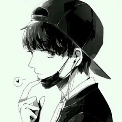 动漫黑白男头像
