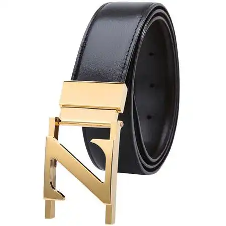 小童马新款头层牛皮皮带男士真皮平滑扣铜扣头皮腰带a
