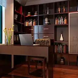 书房三居黑白装修效果图2017书房三居黑白家装图片欣赏
