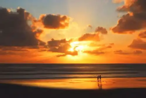 夕阳下的背影

