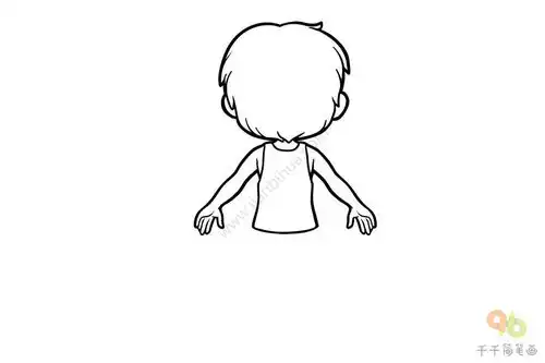 教你画男孩背影简笔画
