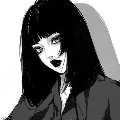 黑白手绘动漫女头万圣节终于向女生头像我要个性网
