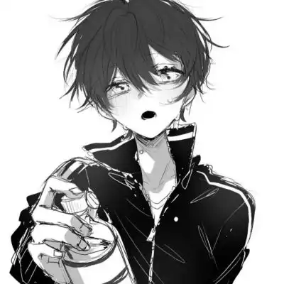 高冷范黑白日系动漫男头
