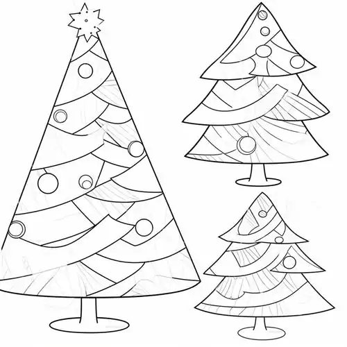 简约黑白线条风格圣诞树素材图片广告素材下载至来源处
